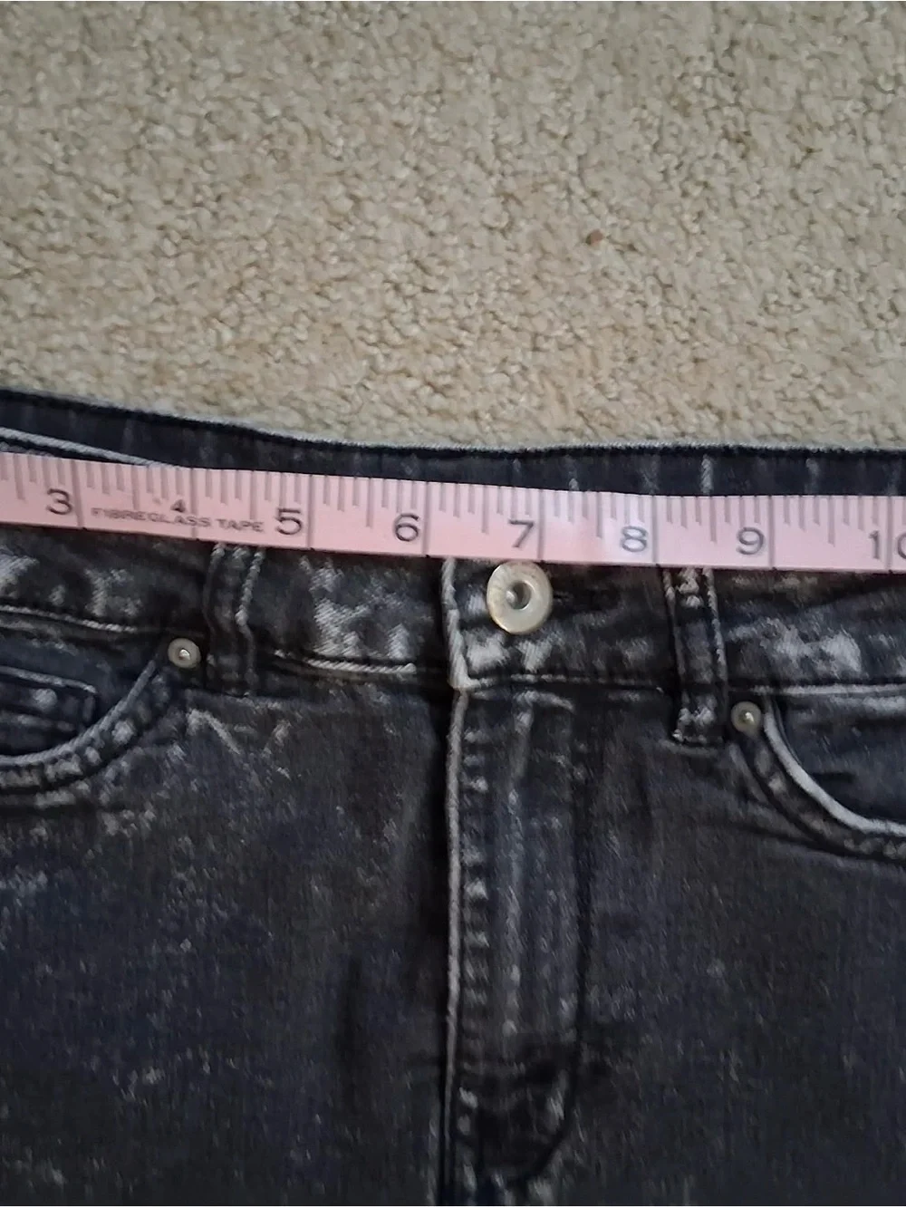 H&M High-Rise Black Washed Denim Shorts